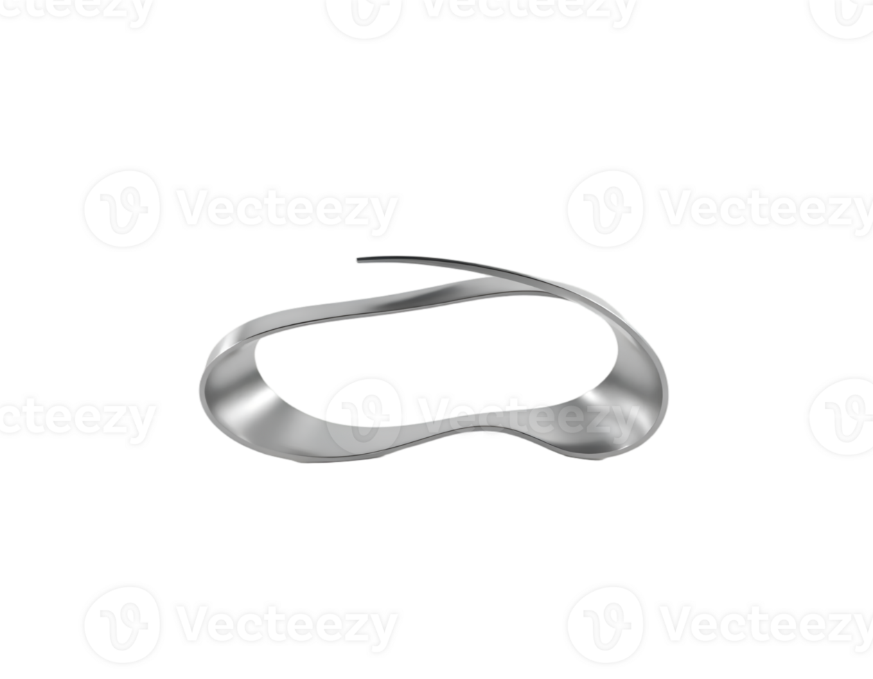 Silver ribbon on a transparent background png