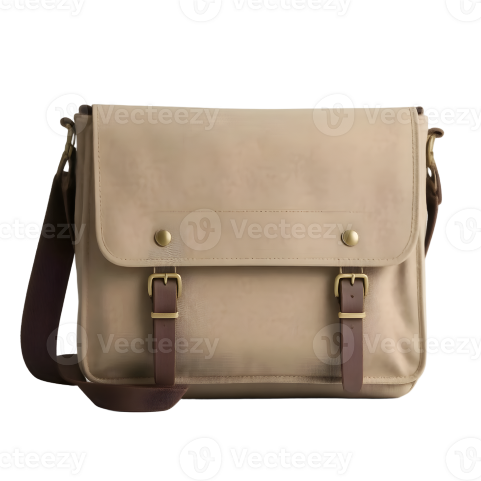 Beige leather bag isolated on transparent background png