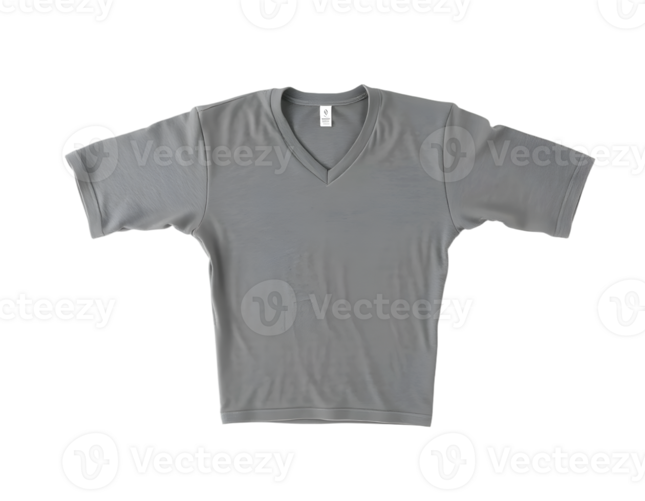 Blank grey t-shirt mockup, front view, isolated on transparent background png