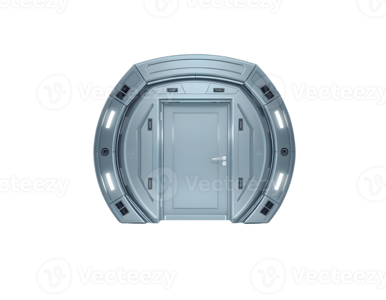 3d rendering of a metal door isolated on a transparent background png
