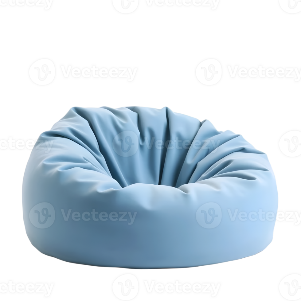 Blue beanbag isolated on a transparent background png