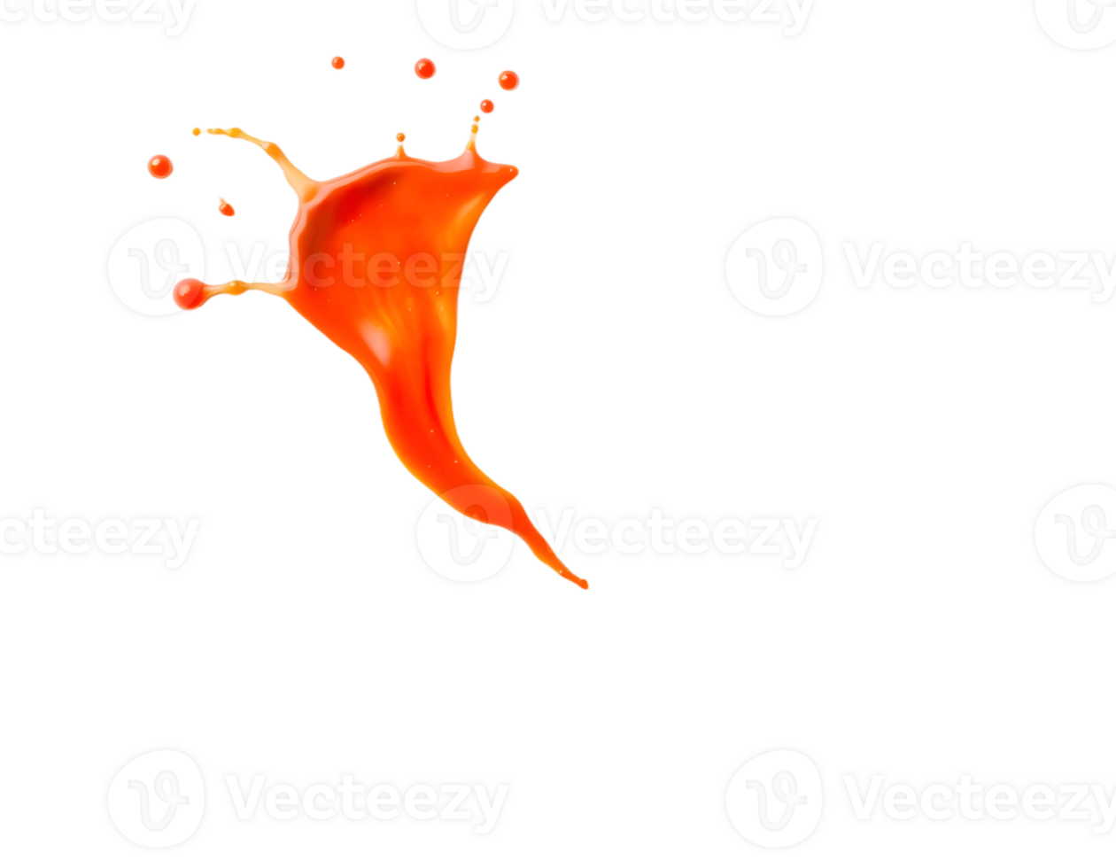 Orange paint splash isolated on transparent background png
