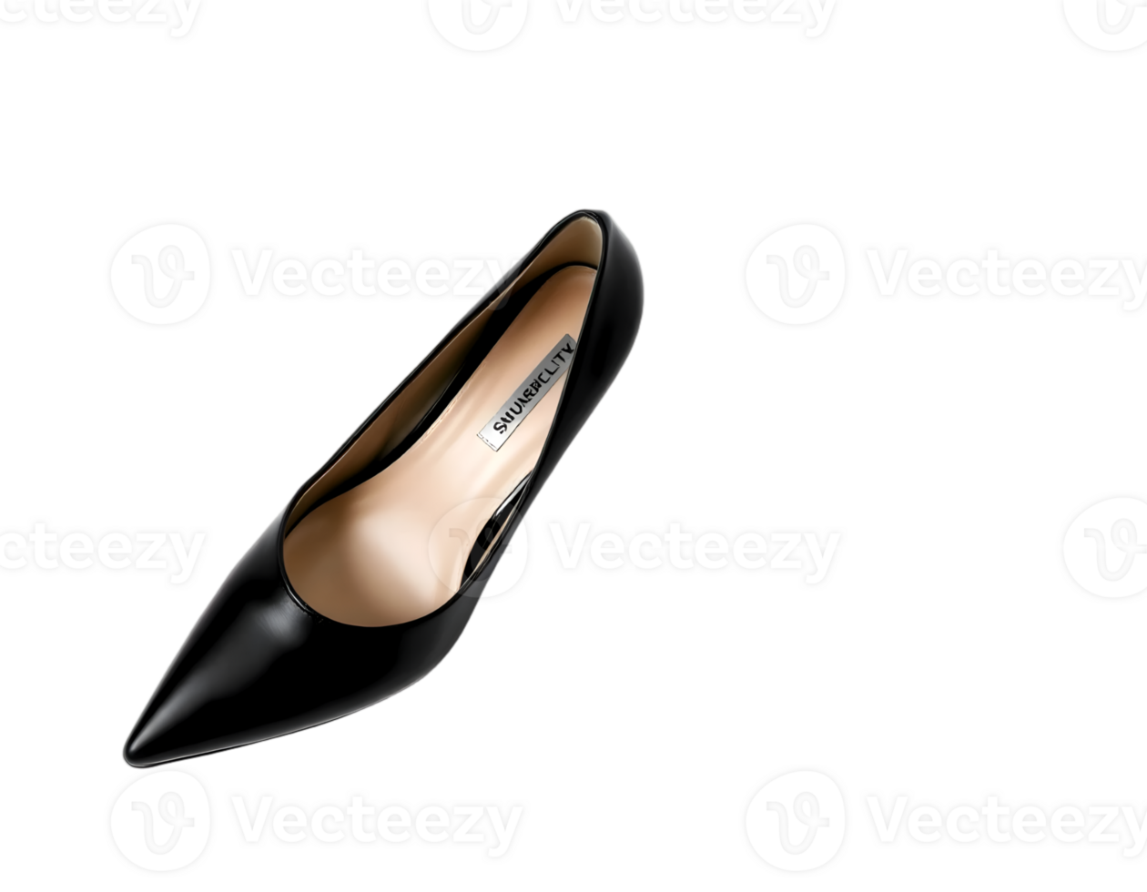 Black high heel shoes isolated on transparent background png
