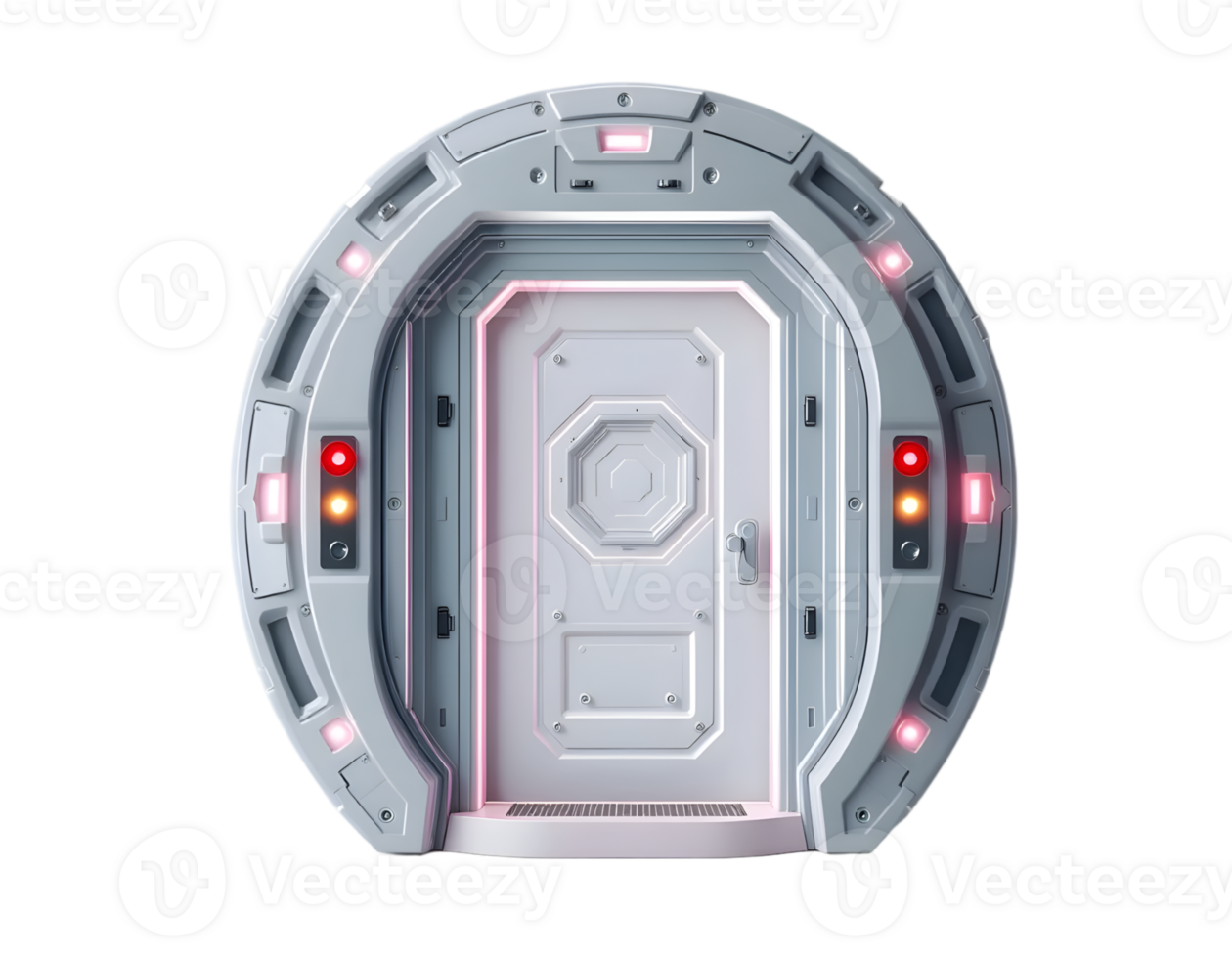 3d rendering of spaceship isolated on a transparent background, top view png