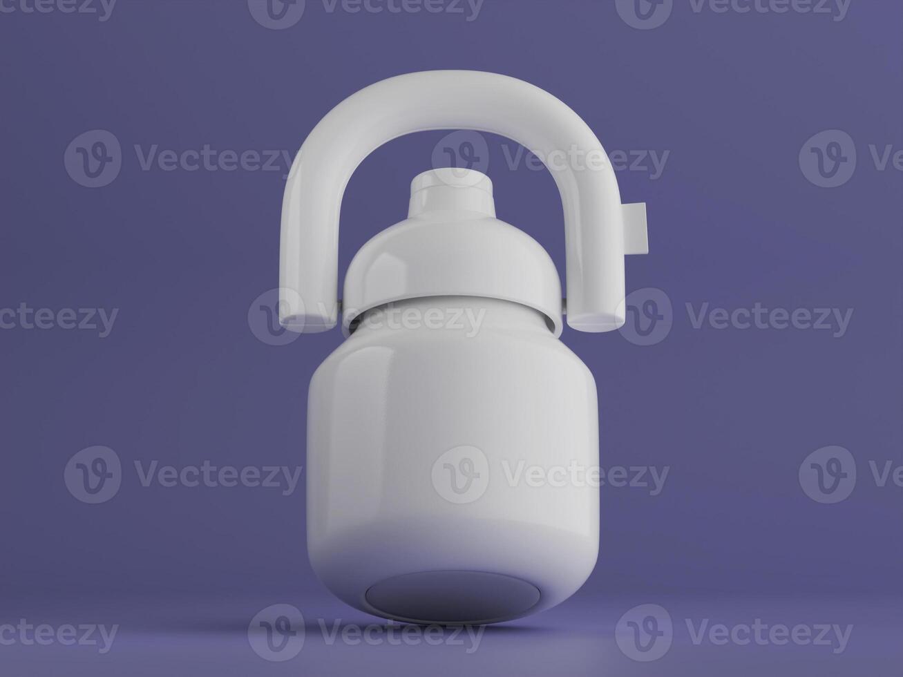 single insulated kettle upright centered blue background clean design soft shadows photo