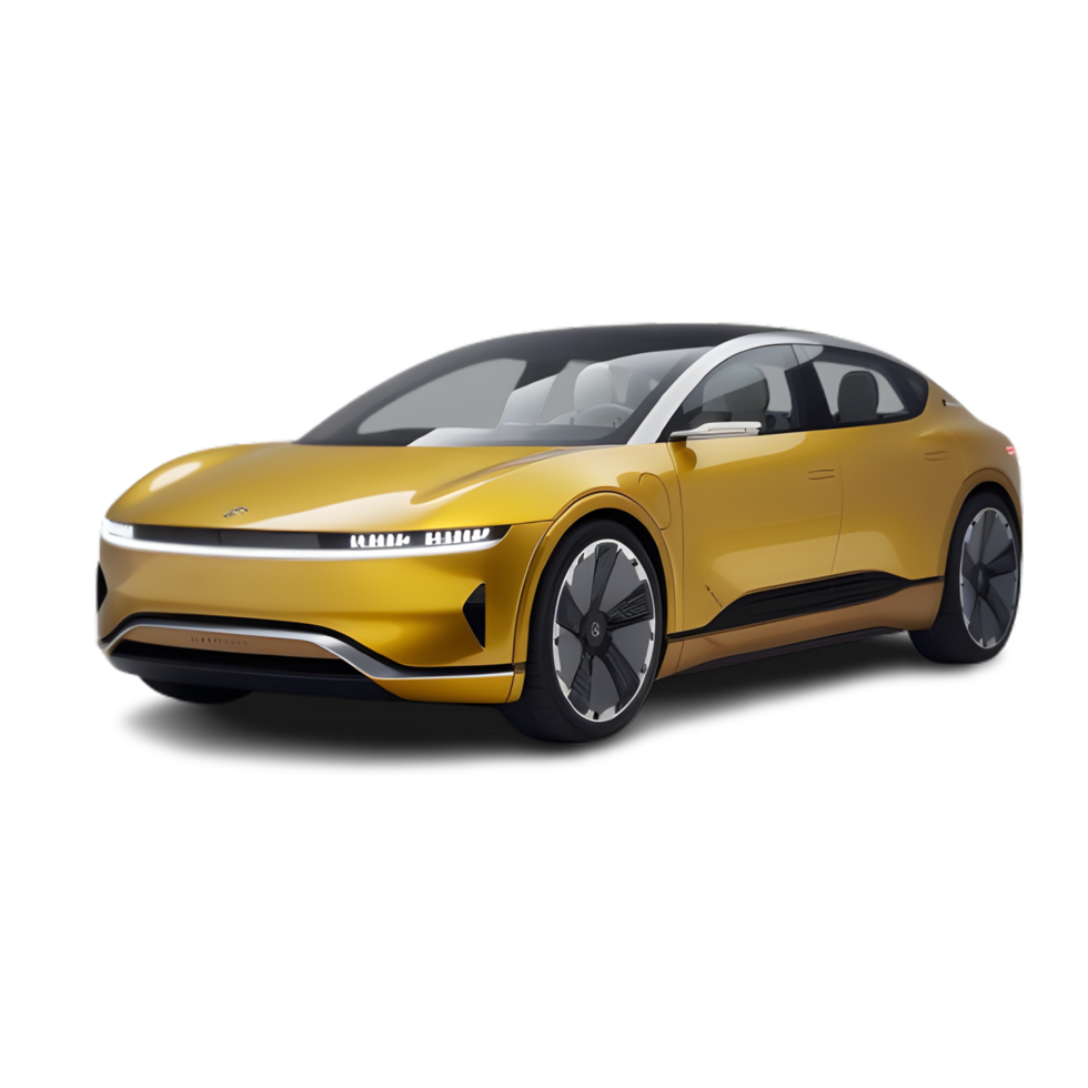 Realistic car isolated on background 3d rendering illustration png