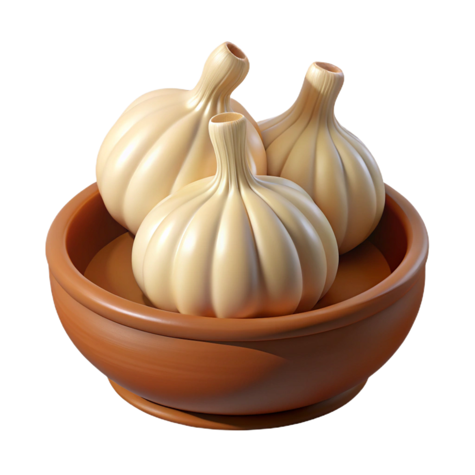 garlic in clay pot for decoration png