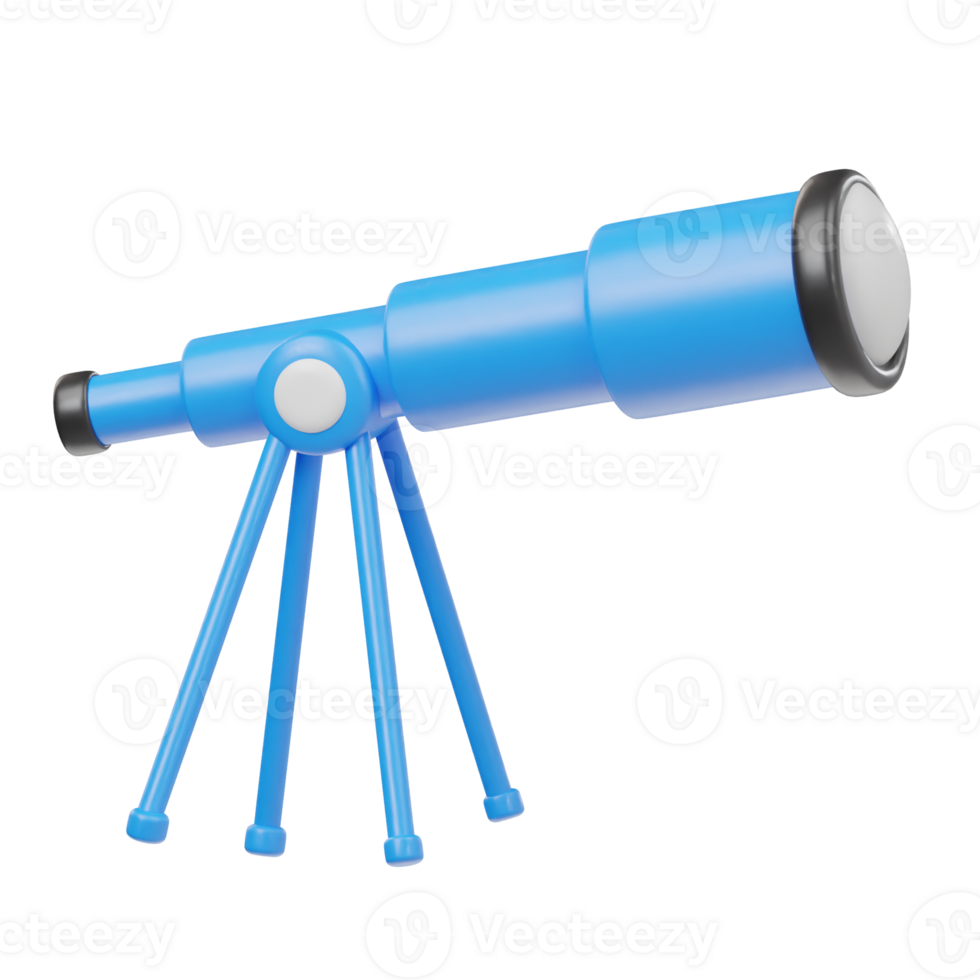 3d telescope icon rendering png