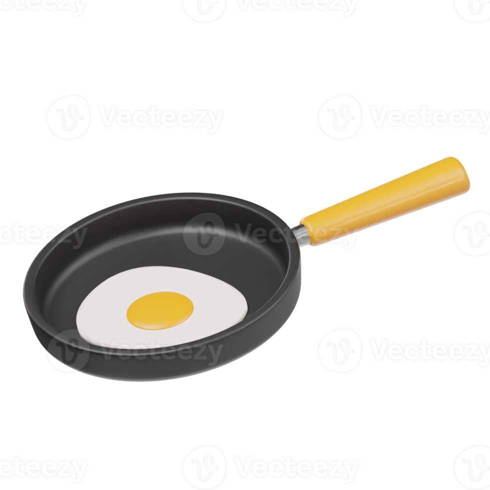 Fried egg 3d icon isolaed png