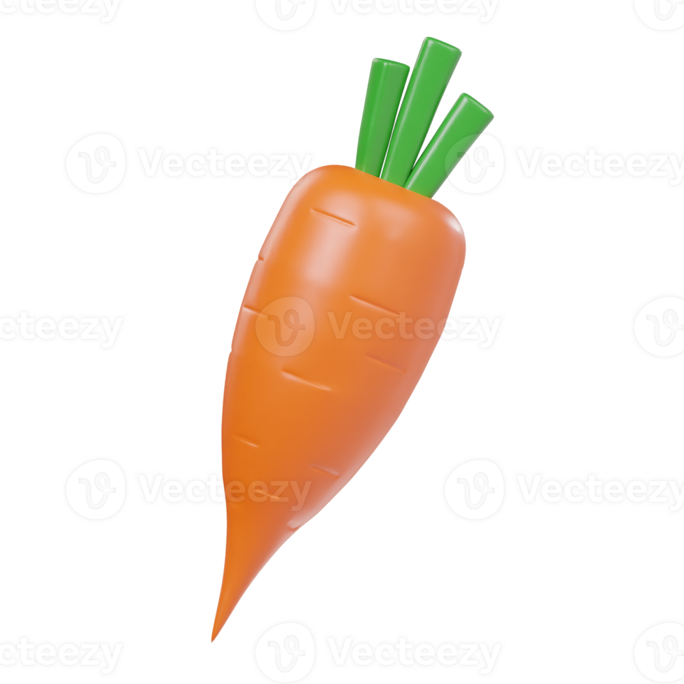 Carrot 3d icon render illustration png