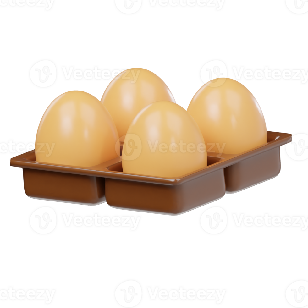 Egg tray icon 3d render illustration png