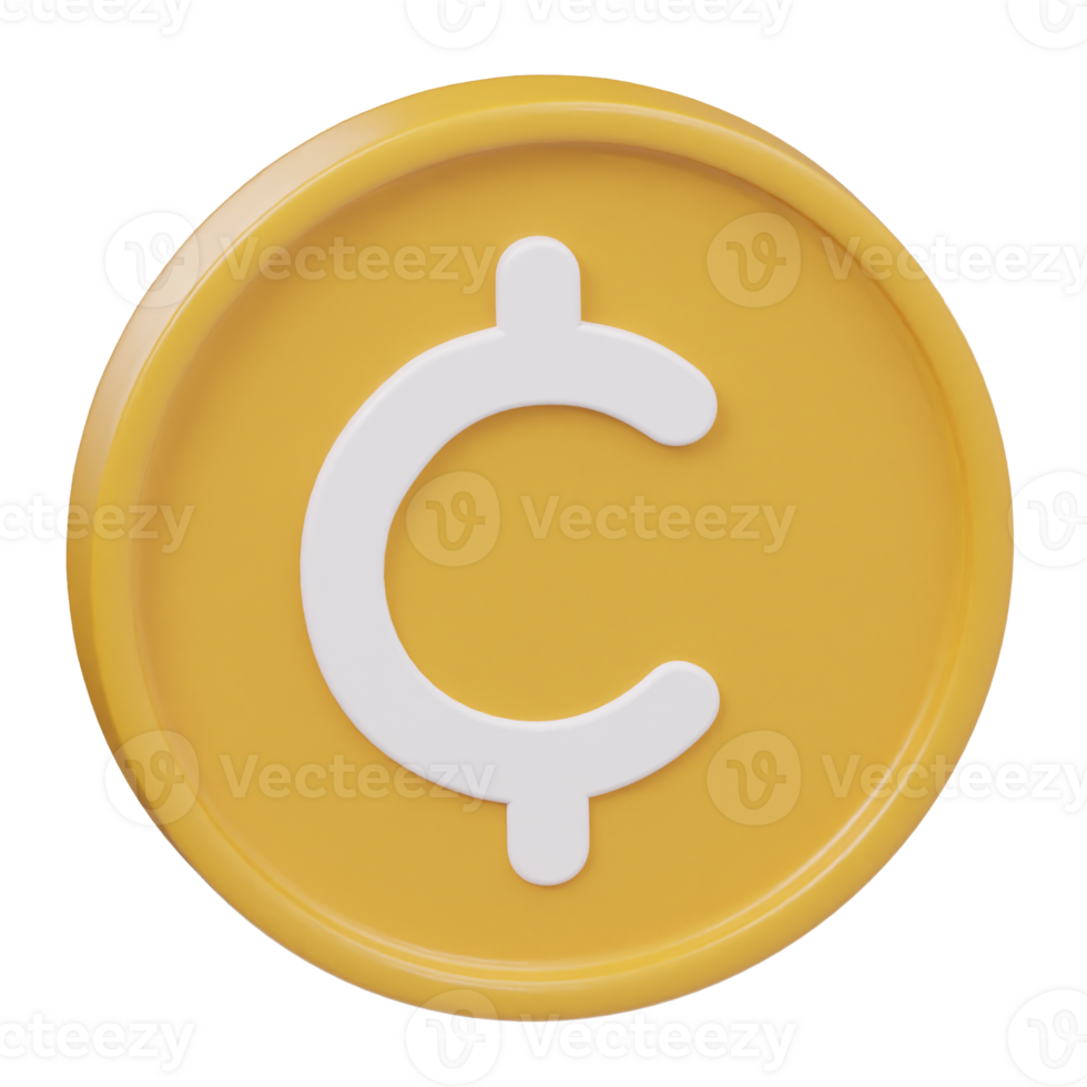Cent money icon 3d png