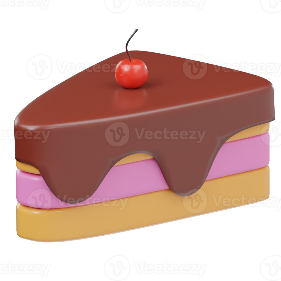 3d slice of cake icon png