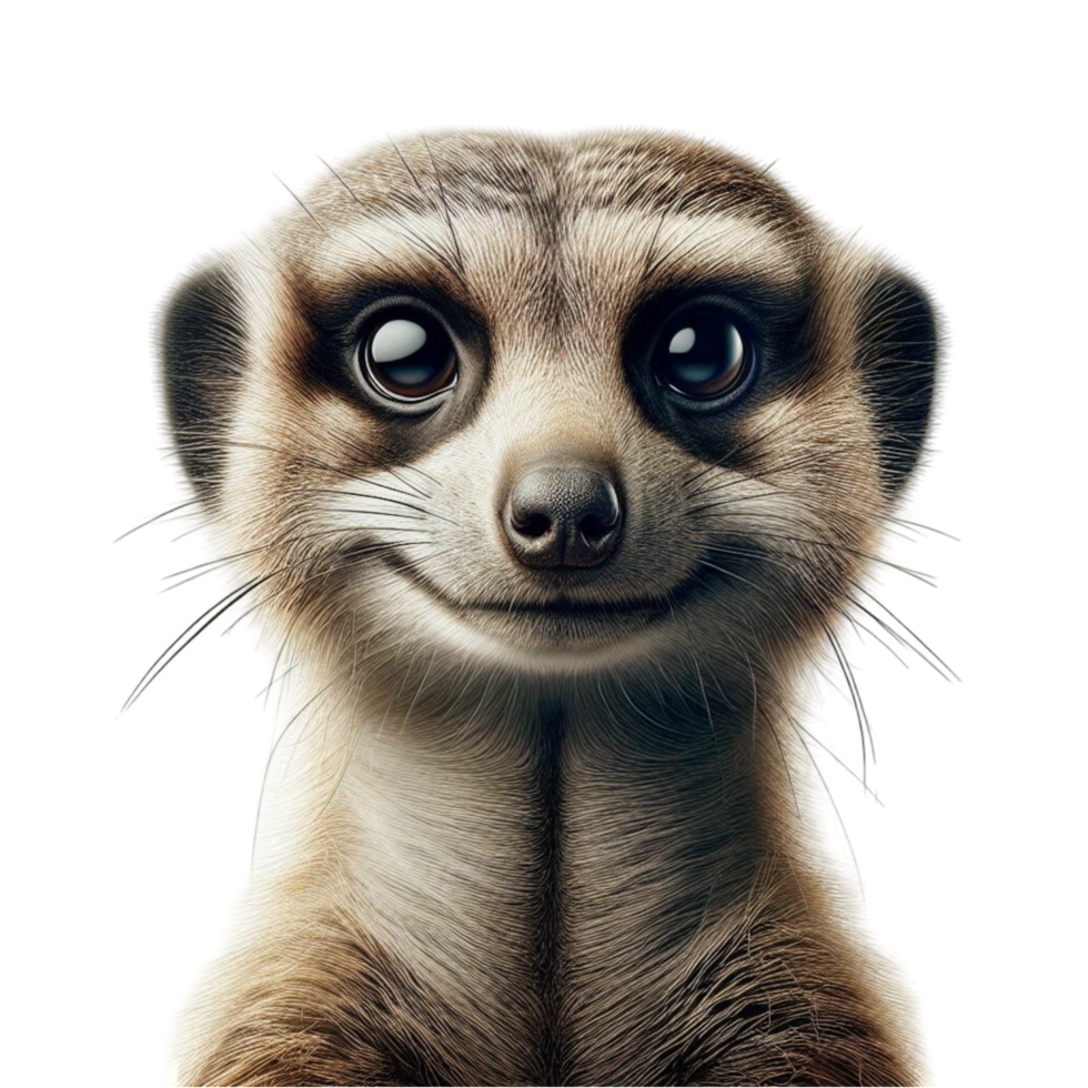 Meerkat Face Close-Up with Big Eyes png