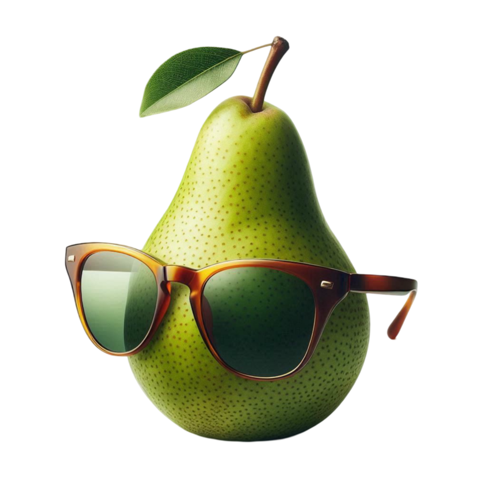 Pear with Sunglasses - Stylish and Cool png