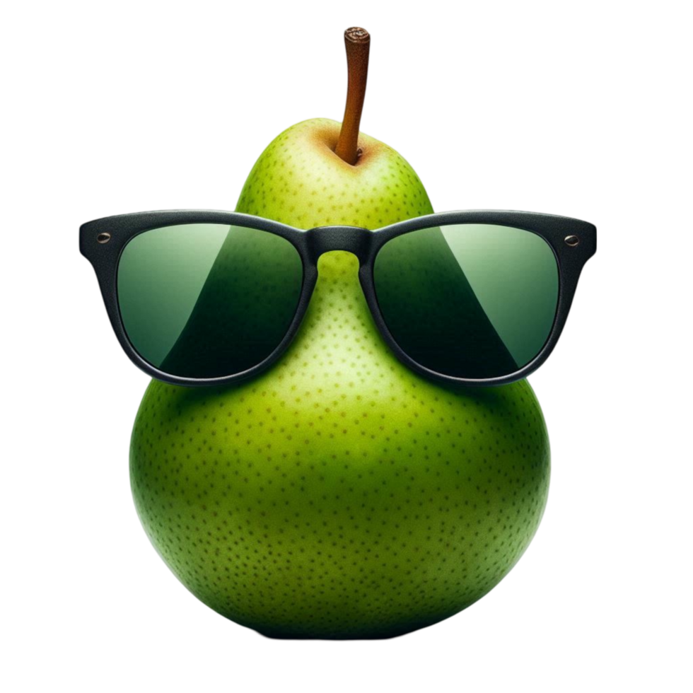 Cool Pear with Dark Sunglasses png