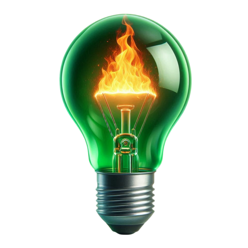 Light Bulb with Fire Inside png