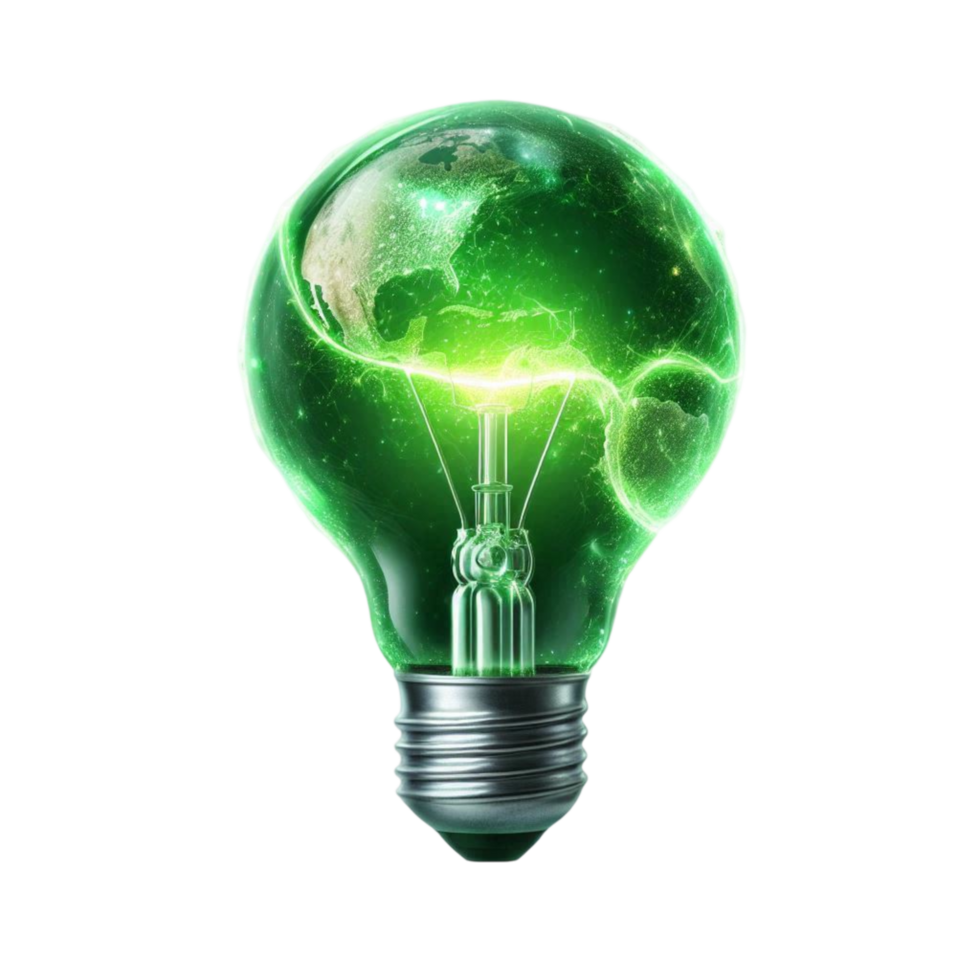 Glowing Energy Sphere in Light Bulb png