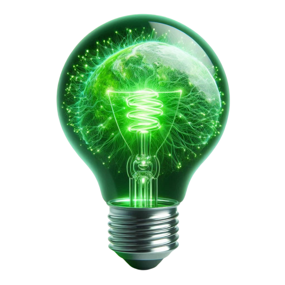 Energy Sphere Green Light Bulb png