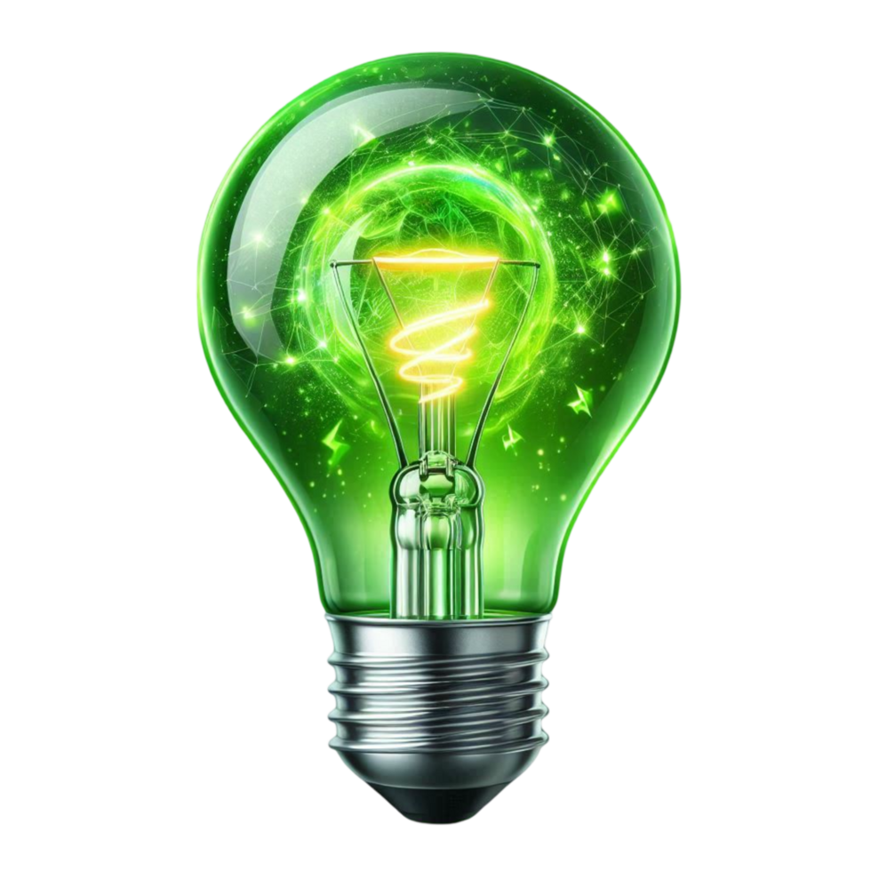 Green Spark Light Bulb Energy png