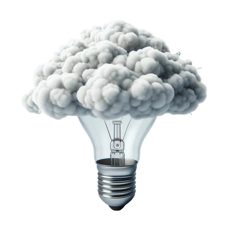 Light Bulb with Cloud Structure png