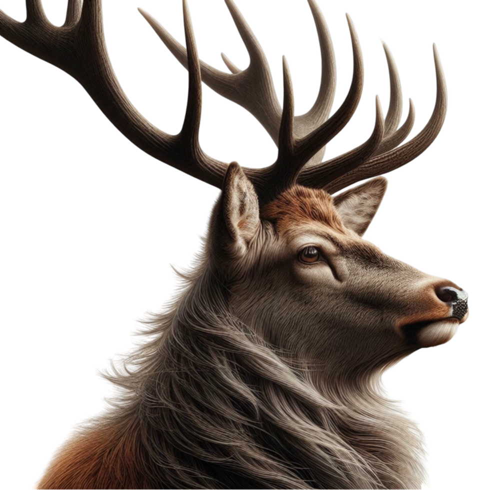Majestic Deer Head Side View png