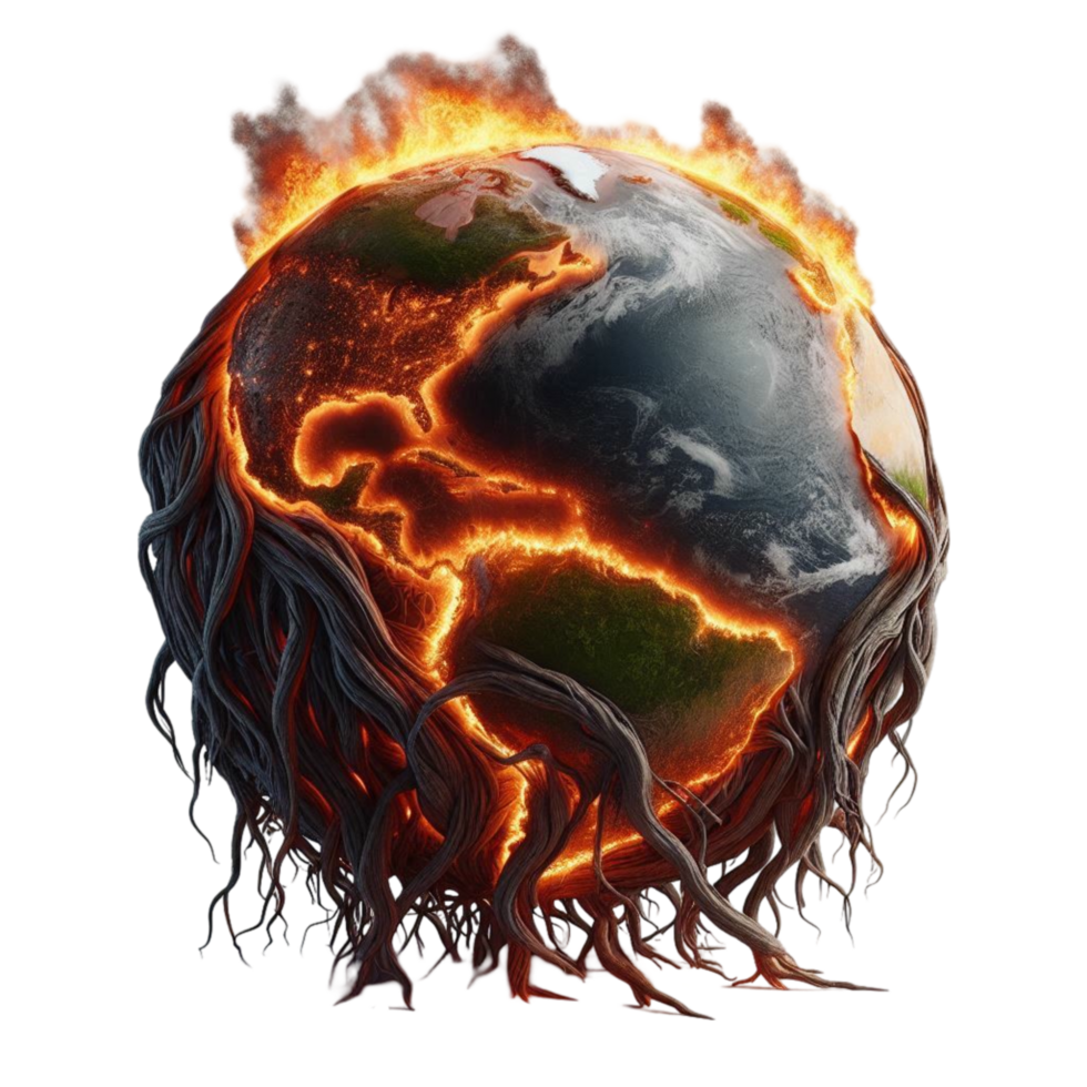 Earth Cracking with Flowing Lava png