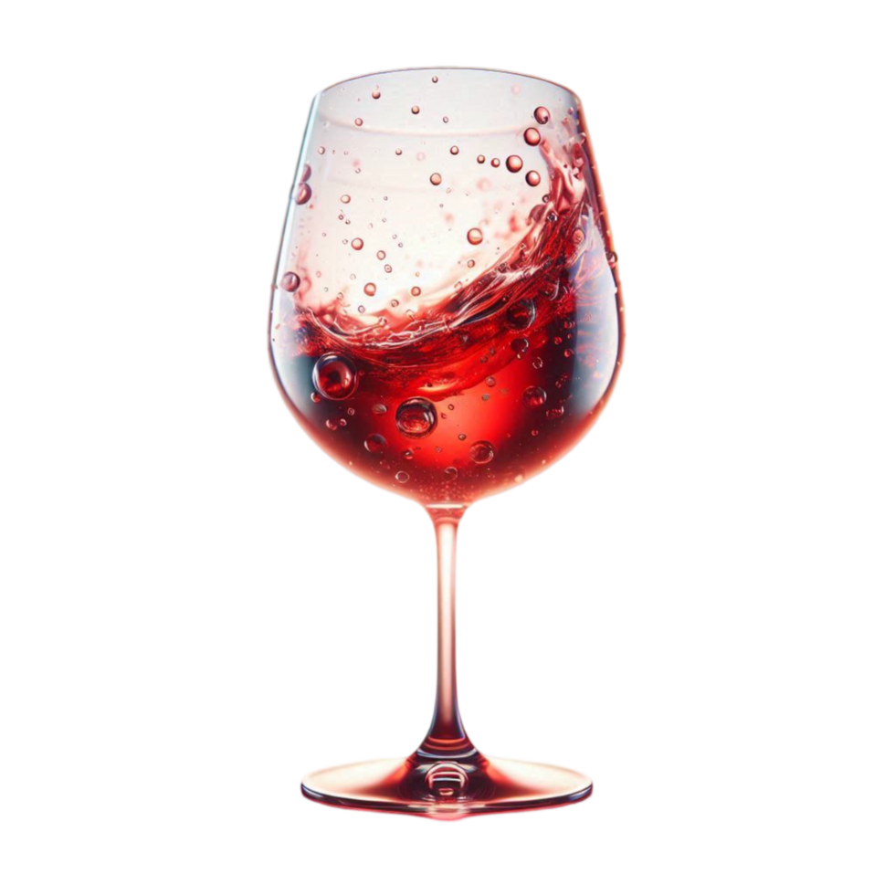 Splashed Red Wine Glass with Dramatic Effect png