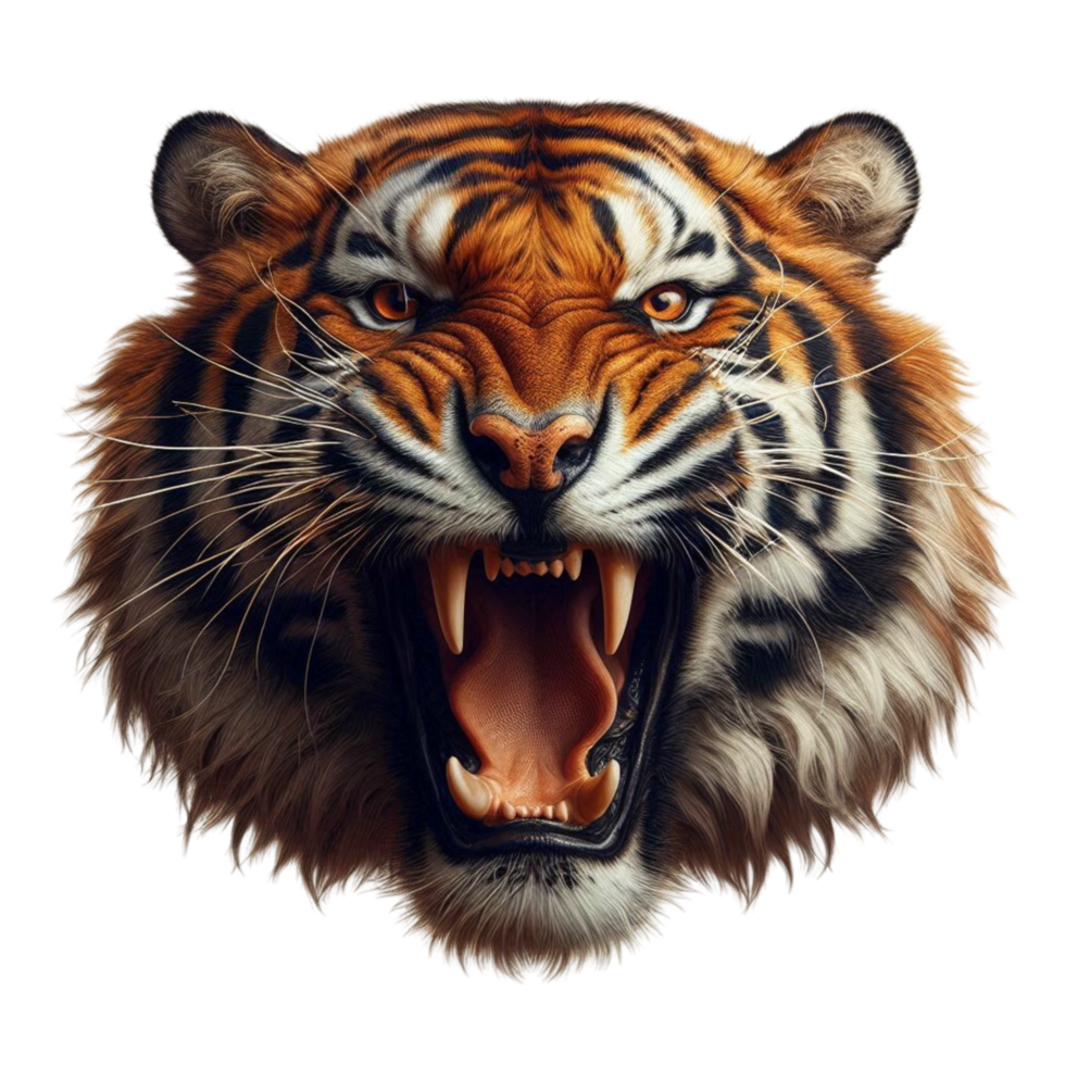 Roaring Tiger with Realistic Details png