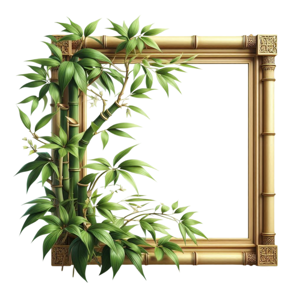 Ornate Bamboo Square Frame png