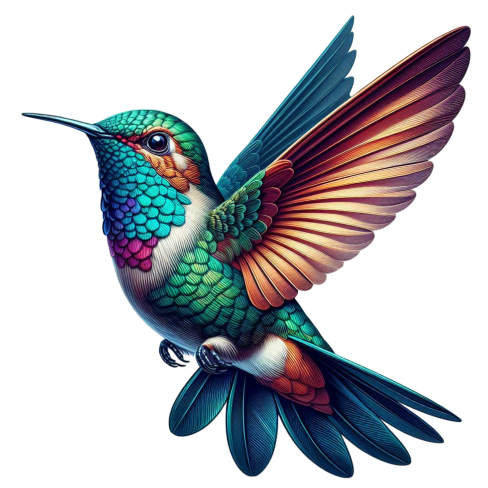 Colorful Hummingbird Digital png