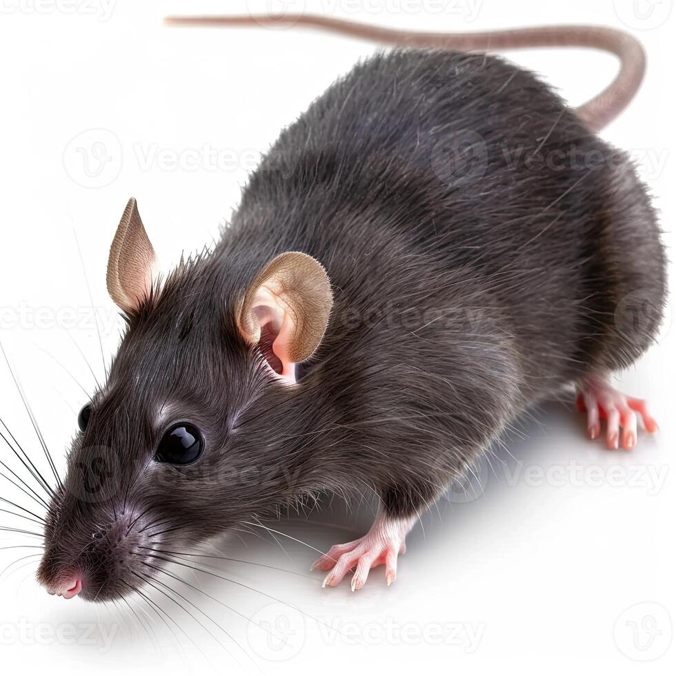 A rat is standing on a white background photo