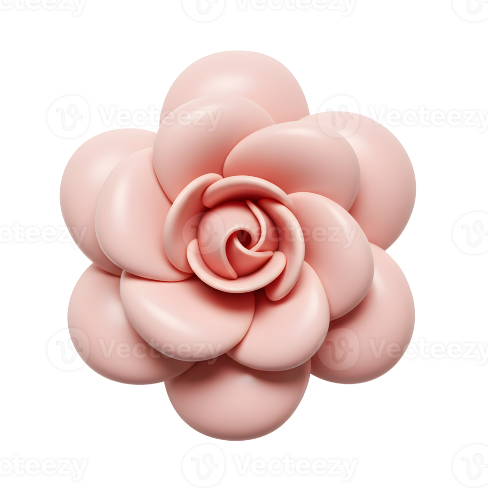 3D Render of a Glossy Pink Flower with Smooth and Shiny Petals png