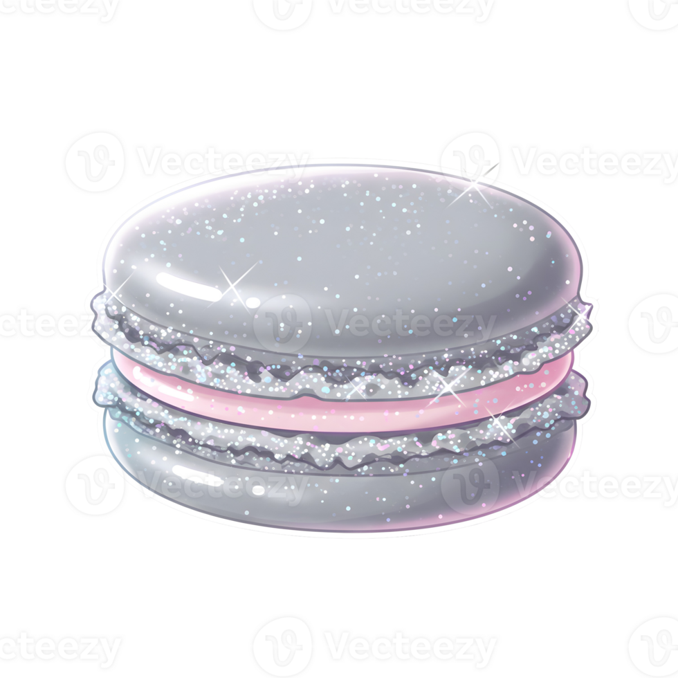Luxurious Metallic Macaron with a Glossy, Elegant Finish on Transparent Background png