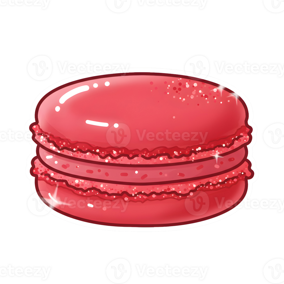 Luxurious Scarlet Macaron with a Rich Color and Elegant Gloss on Transparent Background png