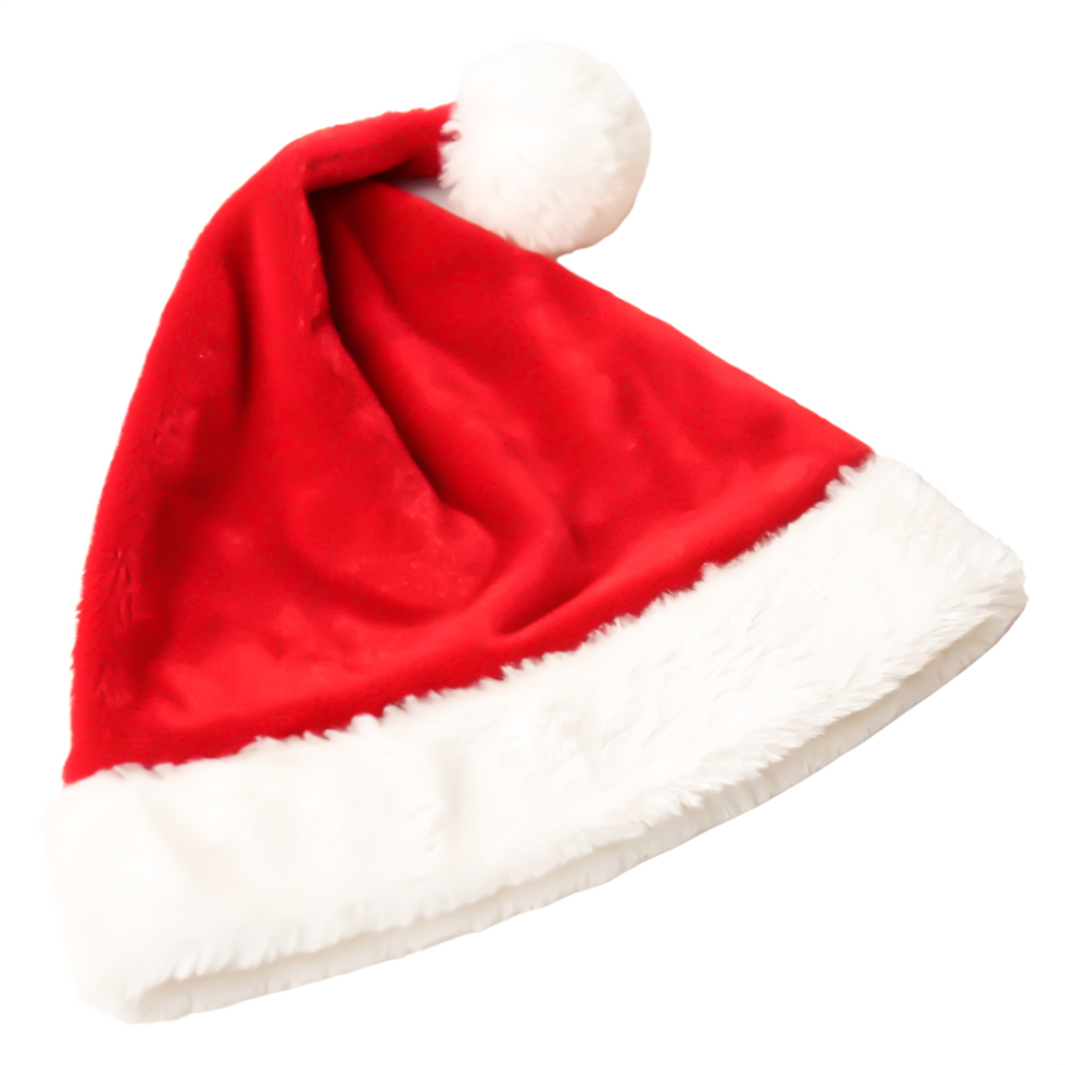 Classic Red Santa Hat with White Fur Trim - Christmas Festive Holiday Cap png