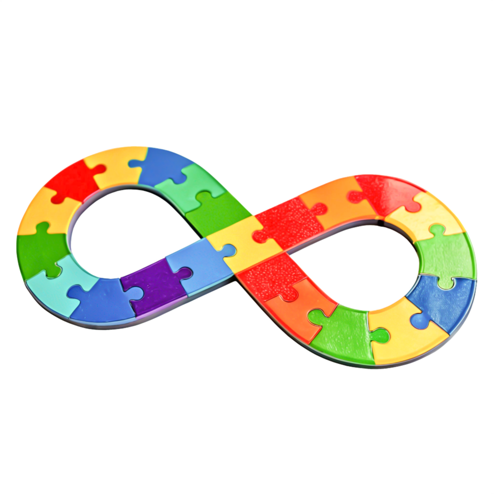 Colorful Jigsaw Puzzle Infinity Symbol Endless Loop, Teamwork, Connection Concept png