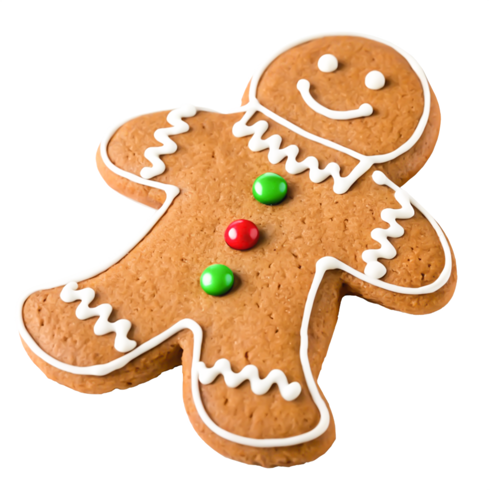 Delicious Homemade Gingerbread Man Cookie Isolated on White Background png