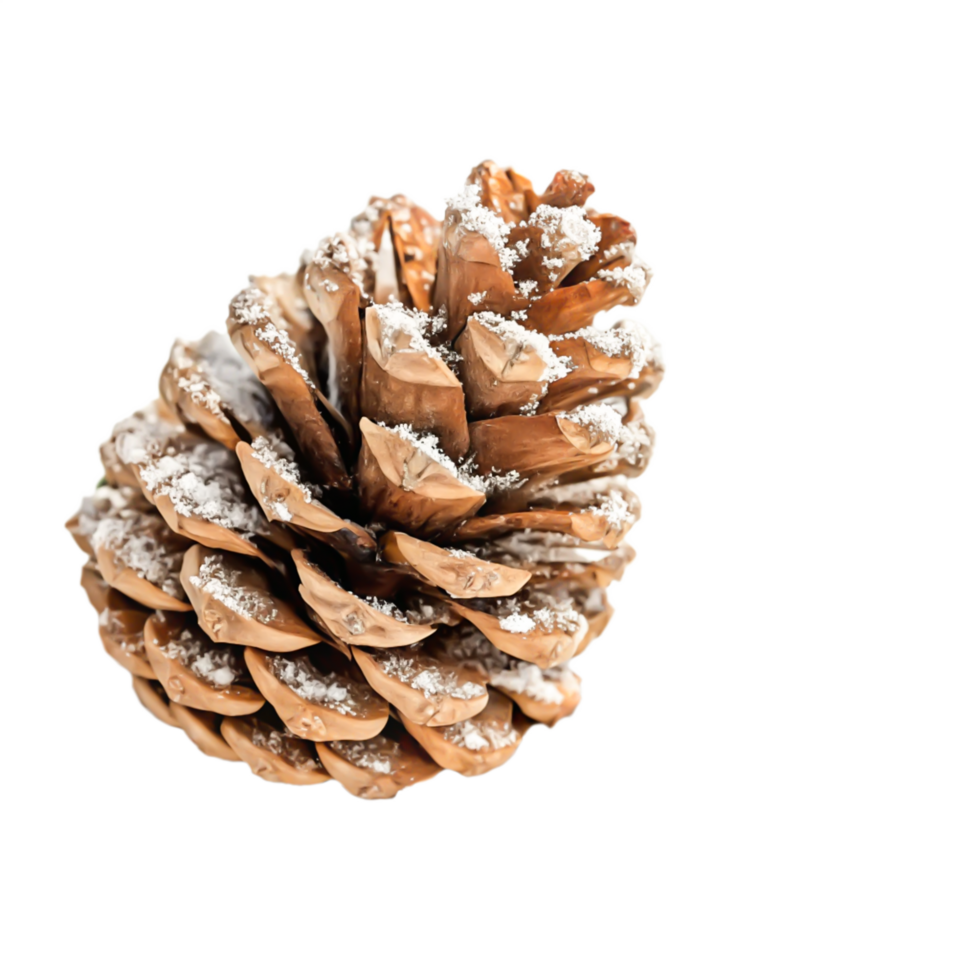 Snow-Covered Pine Cone Winter Nature Close-Up Photography for Holiday Designs png