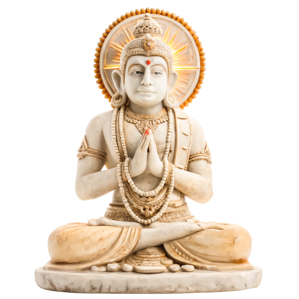 Serene Hindu Deity Statue, Illuminated Mandala, Meditation Pose, Spiritual Art png