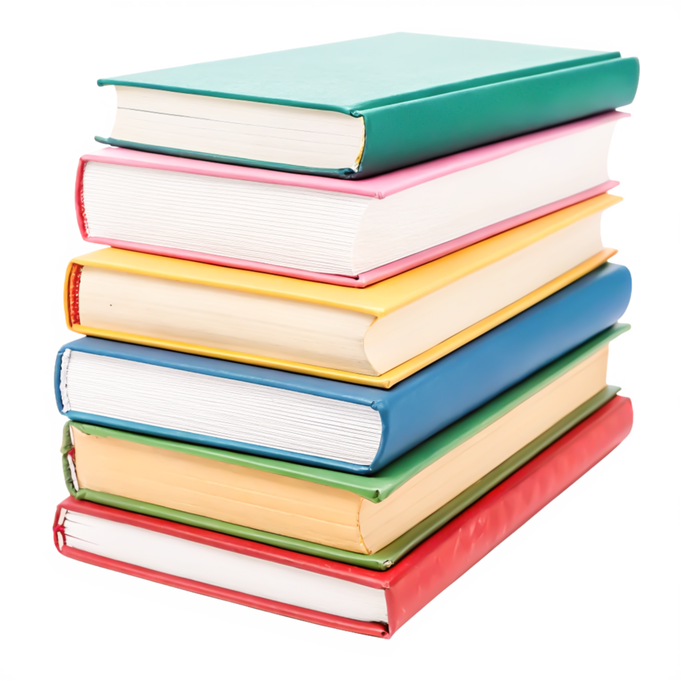 Stack of Colorful Books, Education, Knowledge, Library, Reading, Study png
