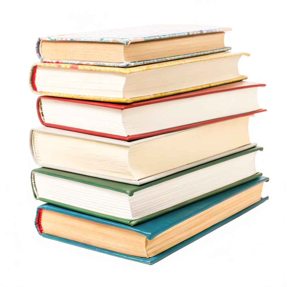 Stack of Colorful Books, Hardcover Books, Education Concept, Library Books png