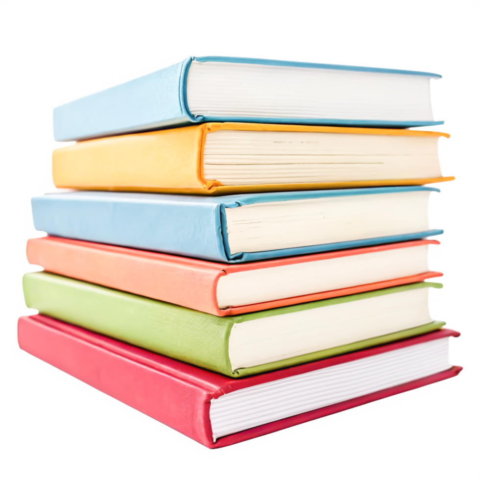 Stack of Colorful Books, Education, Knowledge, Library, Study, Reading png