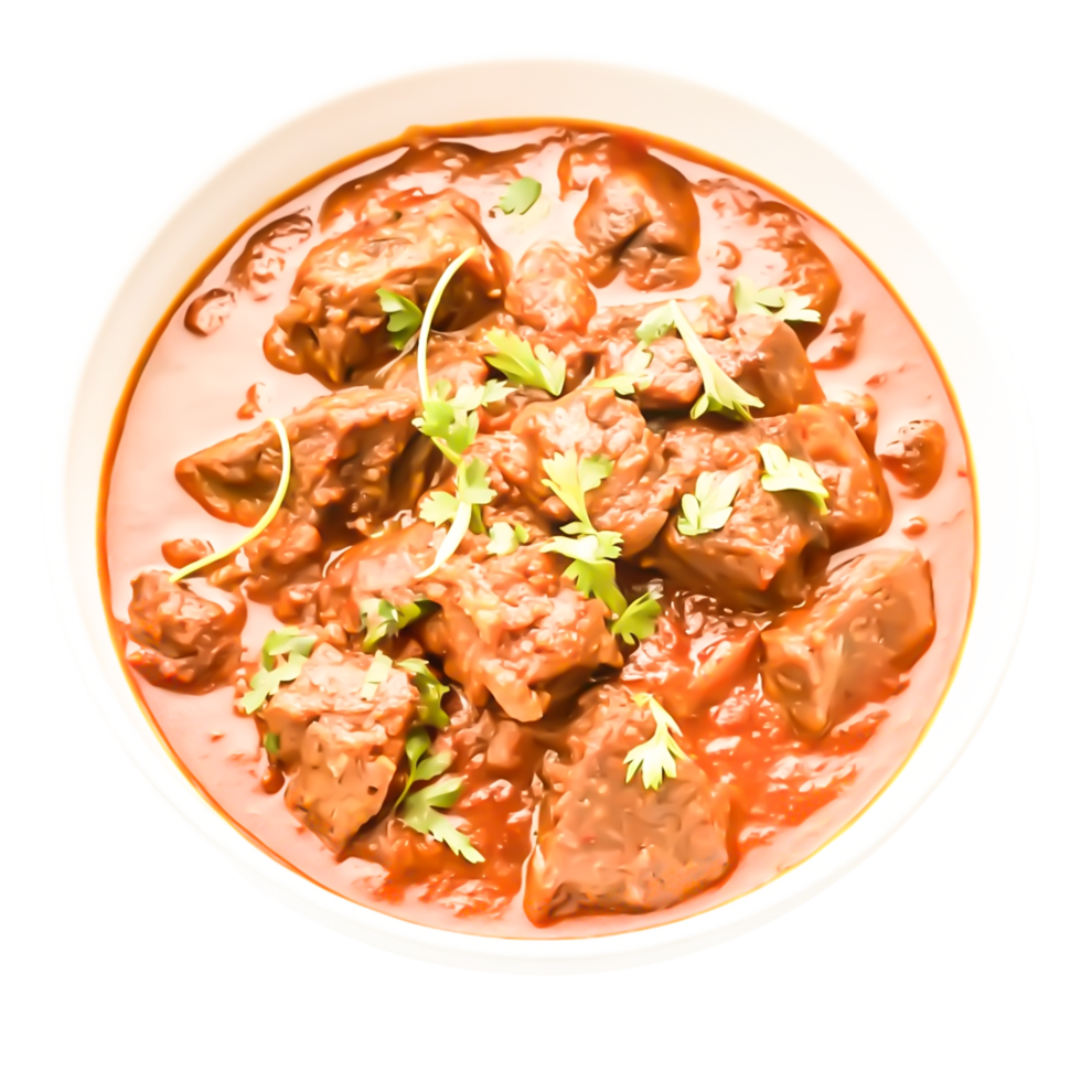 Delicious Beef Curry in a Bowl Aromatic Indian Cuisine Food Photography png