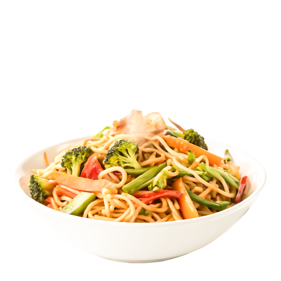 Delicious Vegetable Noodles in a Bowl Asian Cuisine Food Photography png