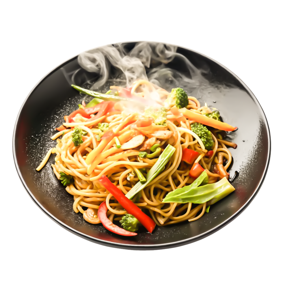Steaming Hot Vegetable Noodles, Asian Cuisine Food Photography png