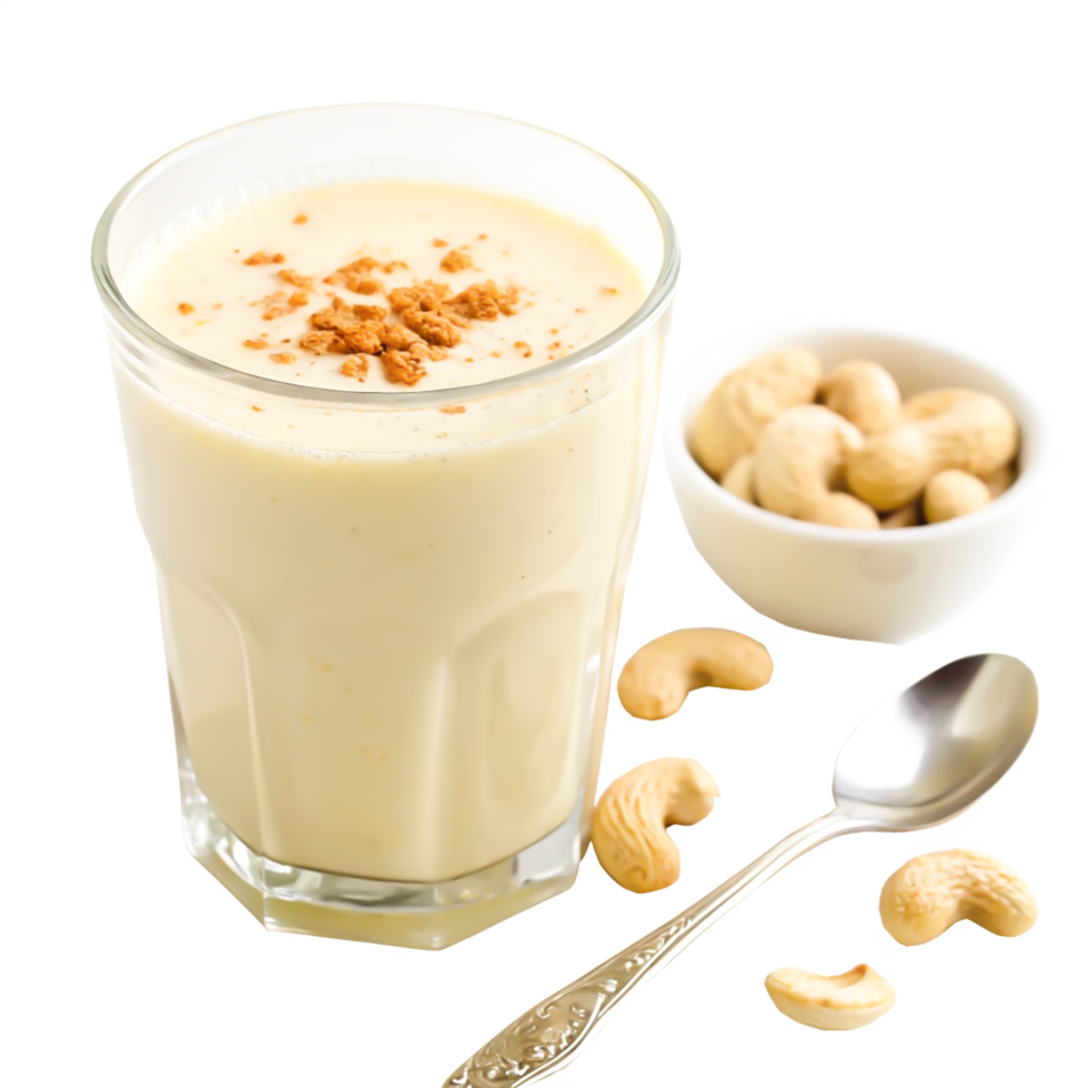 Creamy Cashew Milk Smoothie Recipe Delicious Vegan Drink in Glass png
