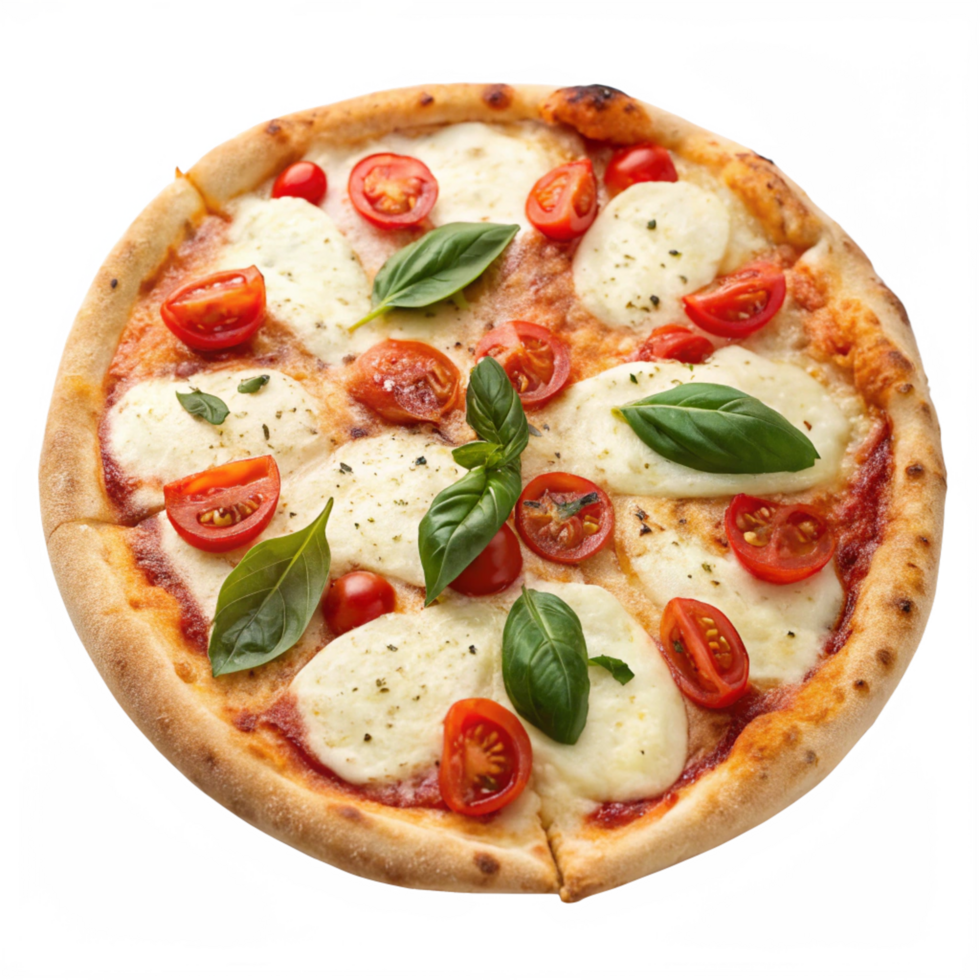 Delicious Margherita Pizza with Mozzarella, Tomatoes, png