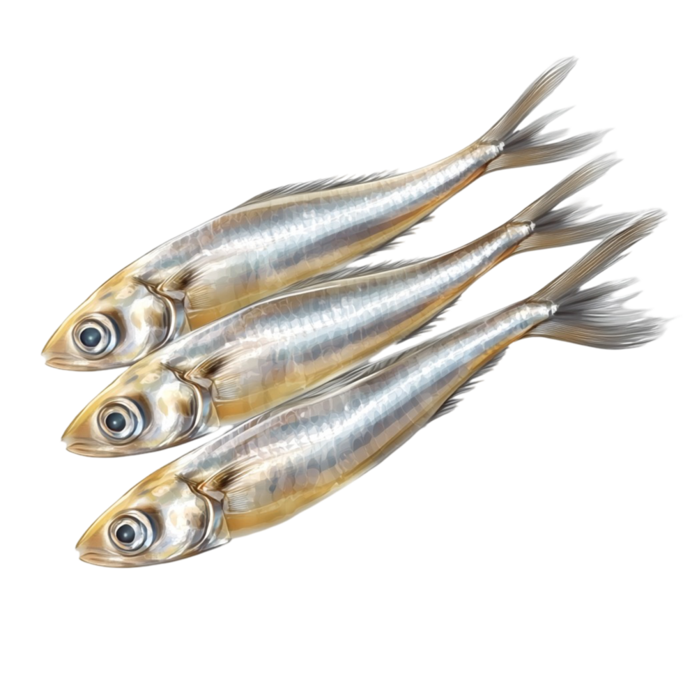Set of Silver fishs Transparent Background png