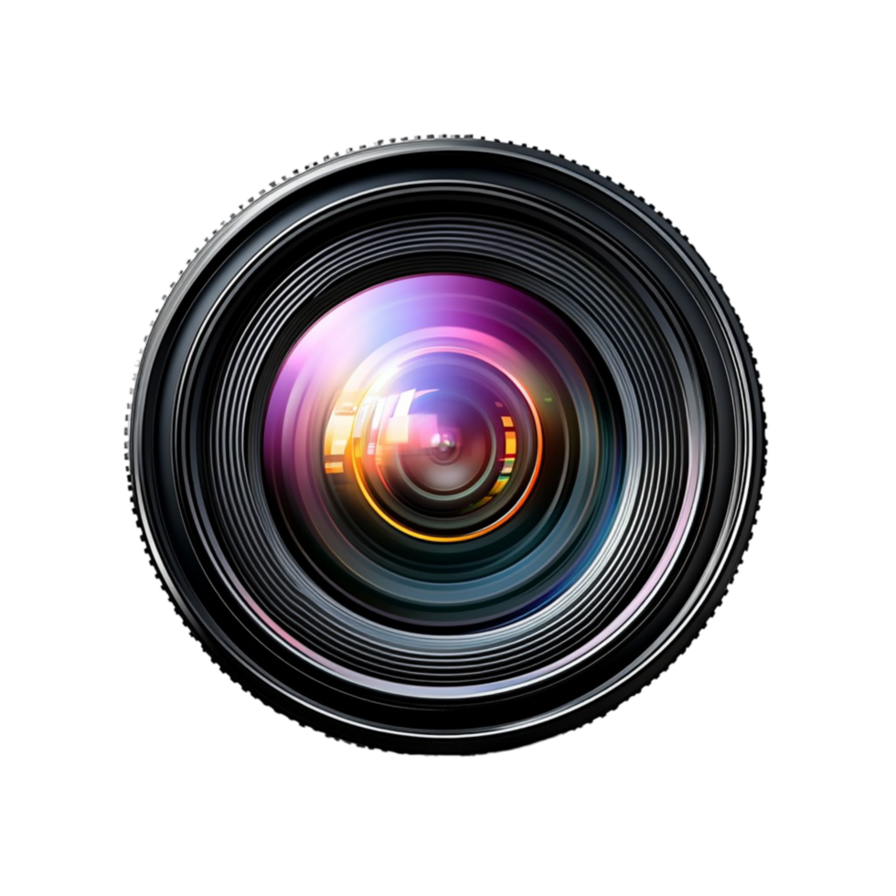 Camera Lens on Transparent Background. png
